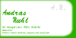 andras muhl business card